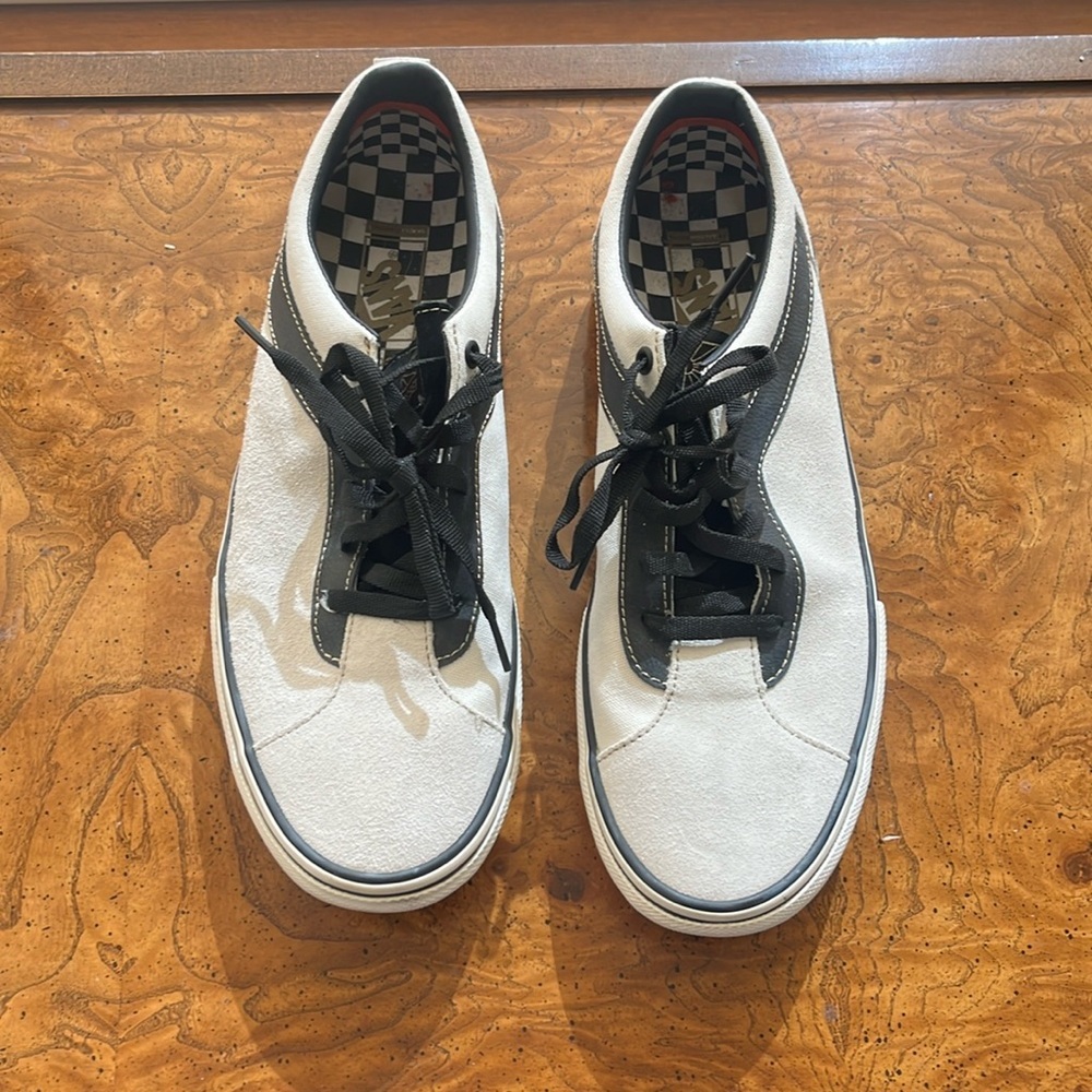 Vans x Paccbet Ivory Navy Leather Shoes Men’s US 12 EU 46